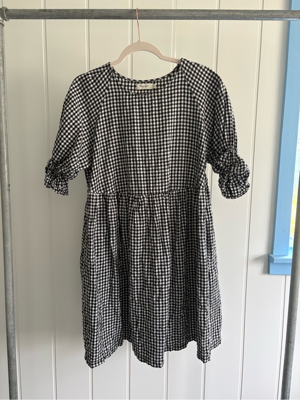 Black & White Gingham Casual Women’s Dress
